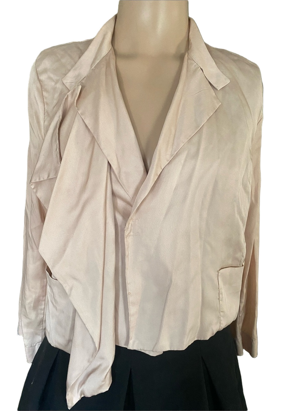GAP Pale Blush Draped Satin Blazer